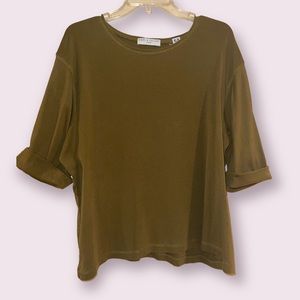 Vintage Lord & Taylor Olive Green Cotton Top